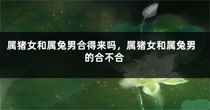 属猪女和属兔男合得来吗，属猪女和属兔男的合不合