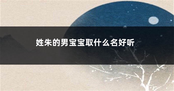姓朱的男宝宝取什么名好听