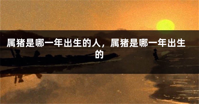 属猪是哪一年出生的人，属猪是哪一年出生的