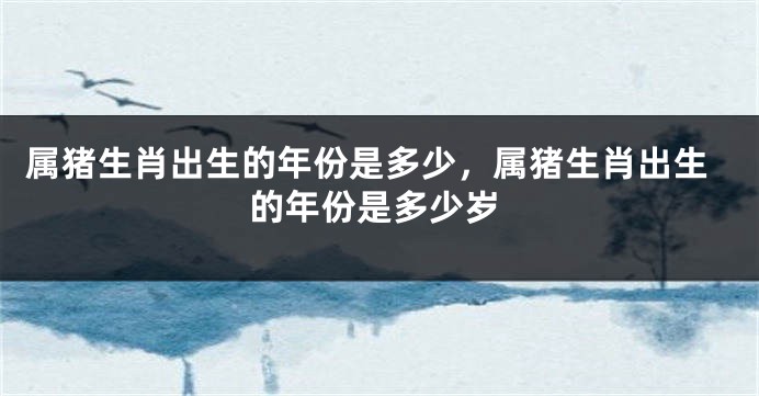 属猪生肖出生的年份是多少，属猪生肖出生的年份是多少岁