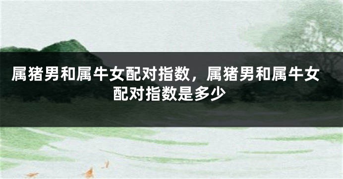属猪男和属牛女配对指数，属猪男和属牛女配对指数是多少