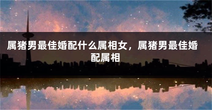 属猪男最佳婚配什么属相女，属猪男最佳婚配属相