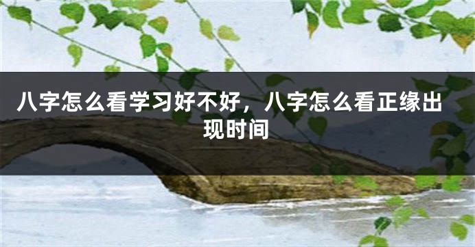 八字怎么看学习好不好,八字怎么看正缘出现时间