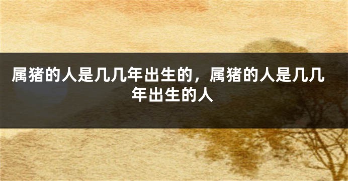 属猪的人是几几年出生的，属猪的人是几几年出生的人