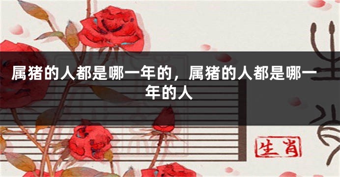 属猪的人都是哪一年的，属猪的人都是哪一年的人
