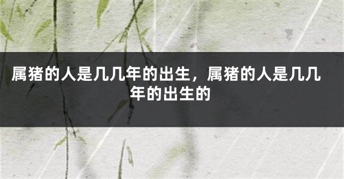 属猪的人是几几年的出生，属猪的人是几几年的出生的