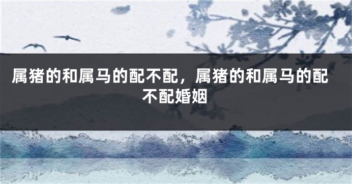 属猪的和属马的配不配，属猪的和属马的配不配婚姻