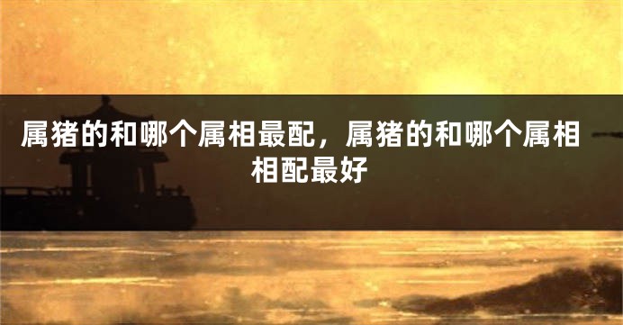 属猪的和哪个属相最配，属猪的和哪个属相相配最好