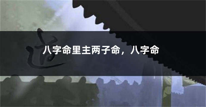 八字命里主两子命，八字命