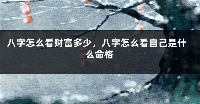 八字怎么看财富多少，八字怎么看自己是什么命格