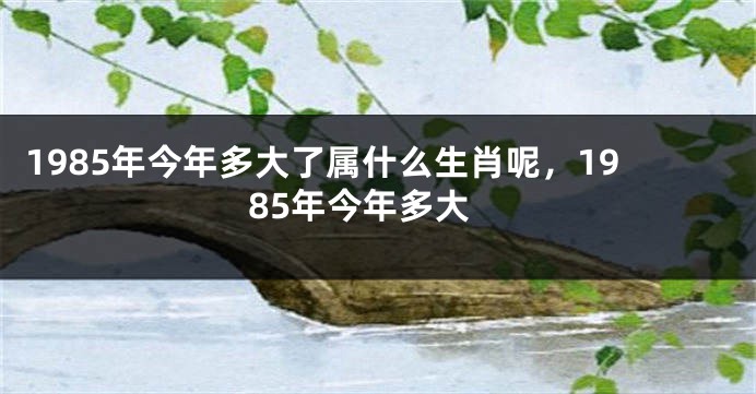 1985年今年多大了属什么生肖呢，1985年今年多大