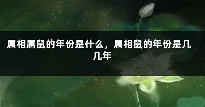 属相属鼠的年份是什么，属相鼠的年份是几几年