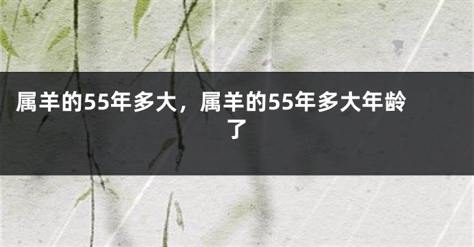 属羊的55年多大，属羊的55年多大年龄了