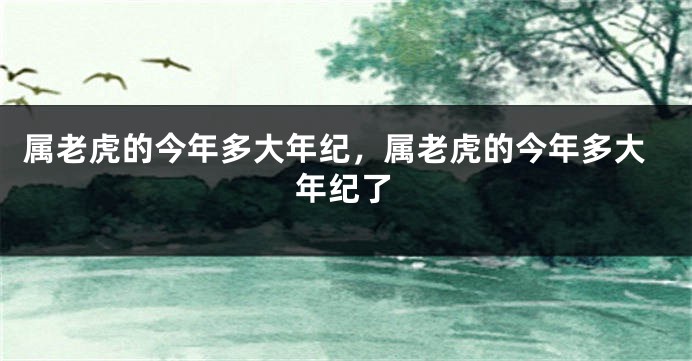 属老虎的今年多大年纪，属老虎的今年多大年纪了