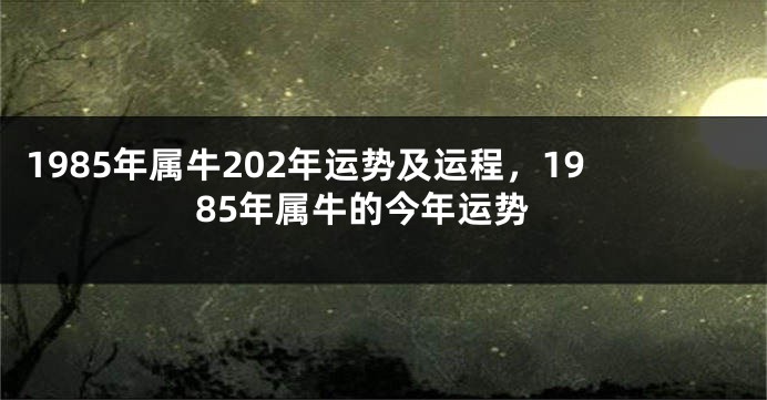 1985年属牛202年运势及运程，1985年属牛的今年运势