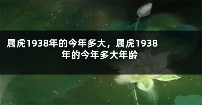 属虎1938年的今年多大，属虎1938年的今年多大年龄