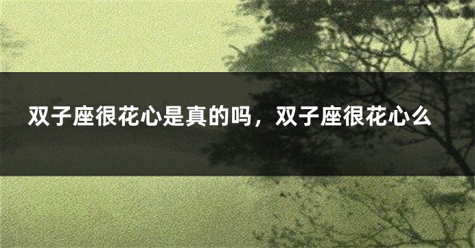 双子座很花心是真的吗，双子座很花心么