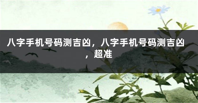 八字手机号码测吉凶，八字手机号码测吉凶，超准