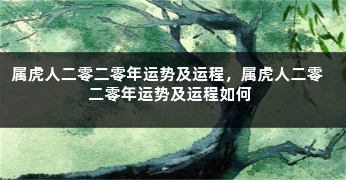 属虎人二零二零年运势及运程，属虎人二零二零年运势及运程如何