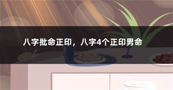 八字批命正印,八字4个正印男命