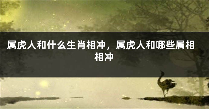 属虎人和什么生肖相冲，属虎人和哪些属相相冲