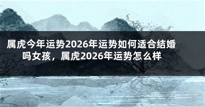 属虎今年运势2026年运势如何适合结婚吗女孩，属虎2026年运势怎么样