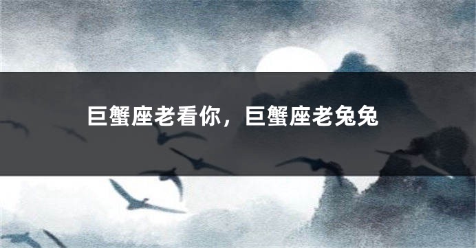 巨蟹座老看你，巨蟹座老兔兔