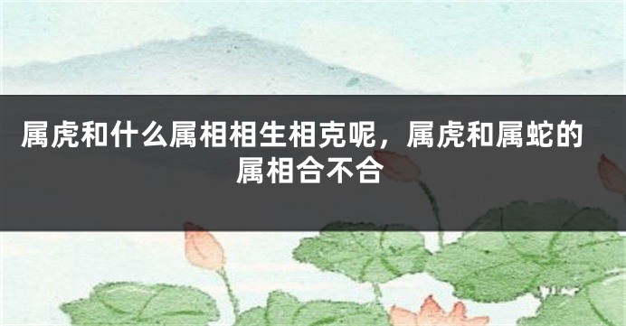 属虎和什么属相相生相克呢，属虎和属蛇的属相合不合