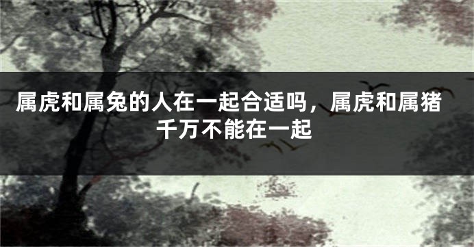 属虎和属兔的人在一起合适吗，属虎和属猪千万不能在一起