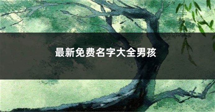 最新免费名字大全男孩