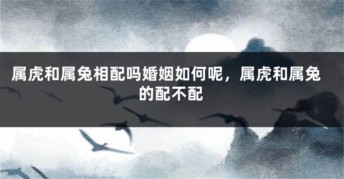 属虎和属兔相配吗婚姻如何呢，属虎和属兔的配不配