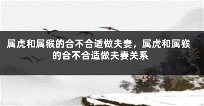 属虎和属猴的合不合适做夫妻，属虎和属猴的合不合适做夫妻关系