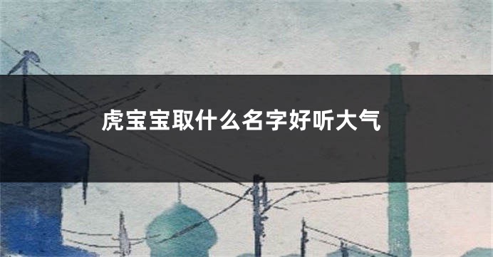 虎宝宝取什么名字好听大气