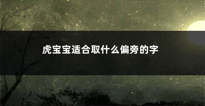 虎宝宝适合取什么偏旁的字