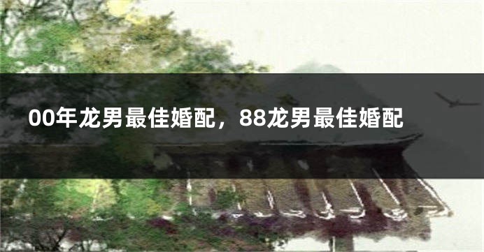 00年龙男最佳婚配，88龙男最佳婚配
