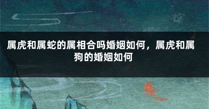属虎和属蛇的属相合吗婚姻如何，属虎和属狗的婚姻如何