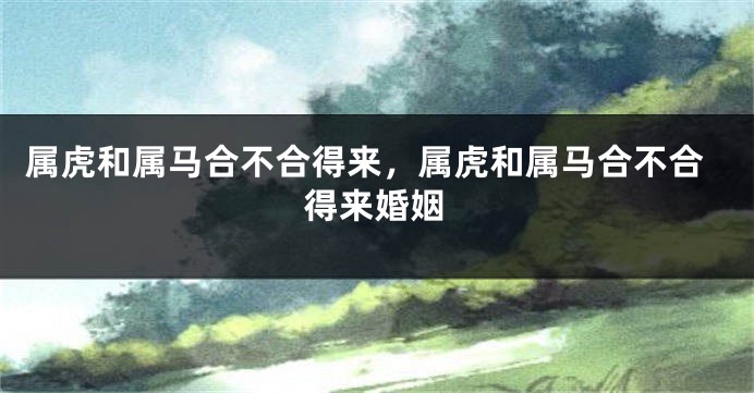属虎和属马合不合得来，属虎和属马合不合得来婚姻
