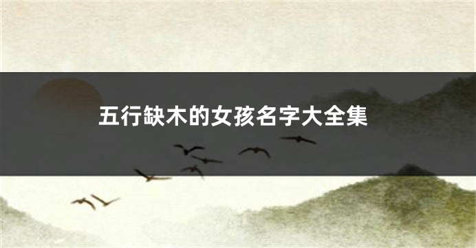 五行缺木的女孩名字大全集