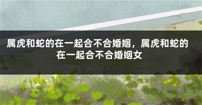 属虎和蛇的在一起合不合婚姻，属虎和蛇的在一起合不合婚姻女