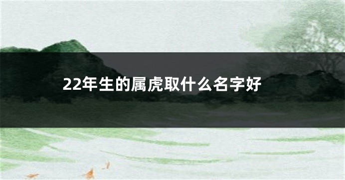 22年生的属虎取什么名字好