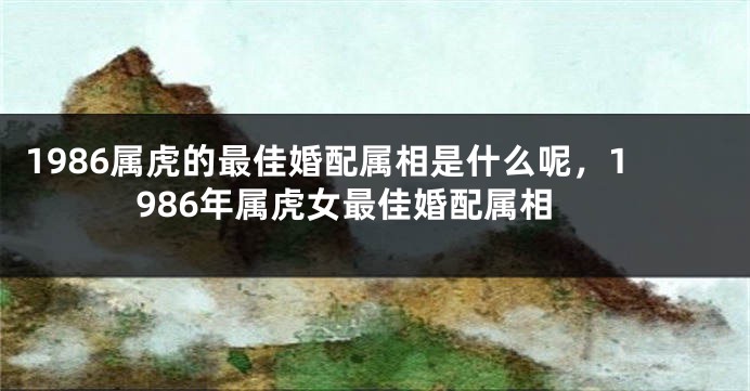 1986属虎的最佳婚配属相是什么呢，1986年属虎女最佳婚配属相