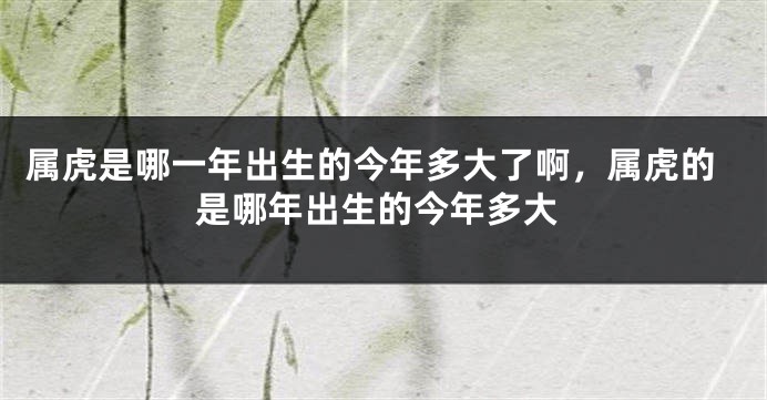 属虎是哪一年出生的今年多大了啊，属虎的是哪年出生的今年多大