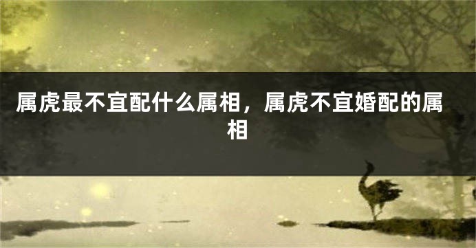 属虎最不宜配什么属相，属虎不宜婚配的属相