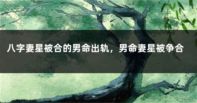 八字妻星被合的男命出轨，男命妻星被争合