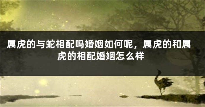 属虎的与蛇相配吗婚姻如何呢，属虎的和属虎的相配婚姻怎么样