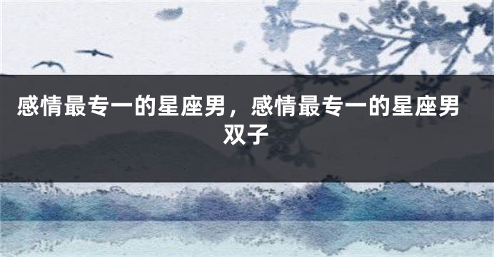 感情最专一的星座男，感情最专一的星座男双子