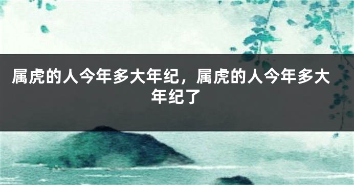 属虎的人今年多大年纪，属虎的人今年多大年纪了