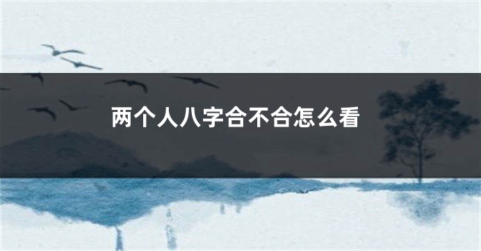 两个人八字合不合怎么看