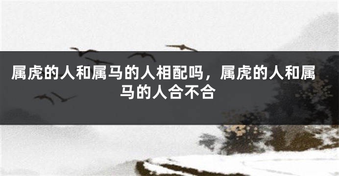 属虎的人和属马的人相配吗，属虎的人和属马的人合不合