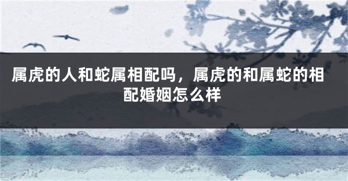 属虎的人和蛇属相配吗，属虎的和属蛇的相配婚姻怎么样